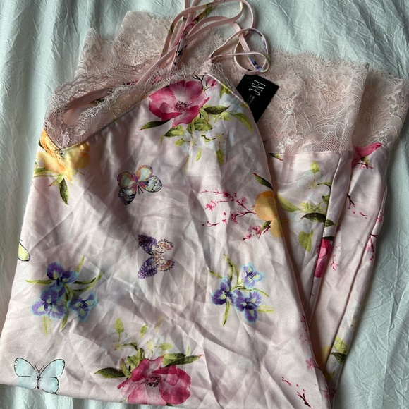 INC International Concepts Womens Lace-Trim Floral Chemise Nightgown Large - Picture 8 of 10